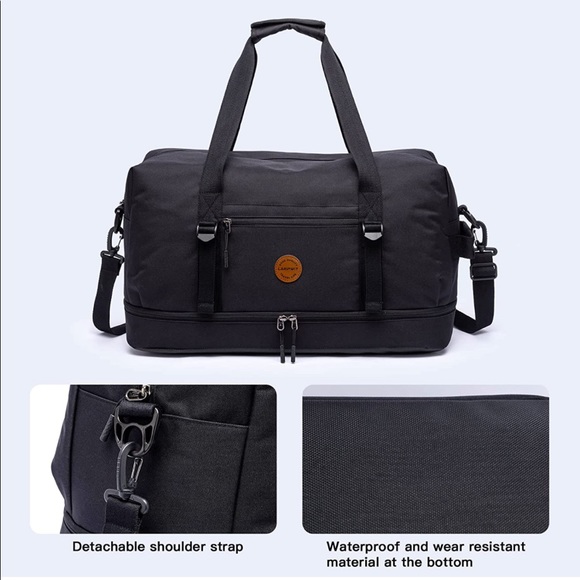 BRAND NEW STYLISH BLACK WEEKEND BAG / DUFFEL BAG(NWT) - Picture 3 of 5